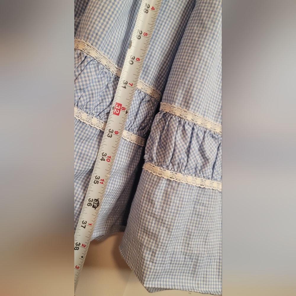 Vintage Petite Texas Miss Blue And White Checkered 100%Cotton Girls Dress(Sz10?) - Picture 14 of 16